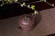 《竹節壺》宜興紫砂壺助理工藝美術師手工竹節壺紫泥