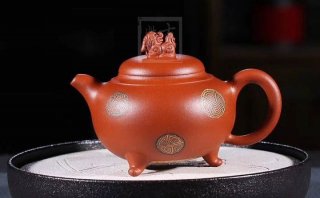 《獅韻》紫砂壺全手工茶壺老師小紅泥，絞泥（段泥、紫泥、綠泥等）壺