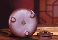 《石瓢提梁》宜興名家紫砂壺工藝美術師純手工紫泥茶壺茶具石瓢提梁正品