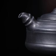 《雙線竹鼓》宜興紫砂壺工藝美術師手工茶壺茶具石黃泥雙線竹鼓