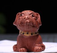 《沙皮狗-旺財(cái)小狗》宜興紫砂壺全手工茶具純泡茶壺清水泥