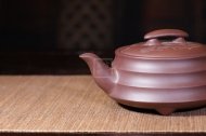 《三足橋韻》宜興紫砂工藝美術師手工紫砂壺茶具壺紫茄泥