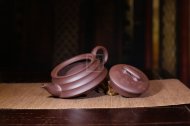 《三足橋韻》宜興紫砂工藝美術師手工紫砂壺茶具壺紫茄泥