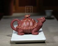 《金龜出海》宜興紫砂壺高級工藝美術師純手工底槽青創新壺茶壺紫砂茶具