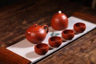 《西施套組》宜興小煤窯朱泥紫砂壺純手工西施茶壺茶具