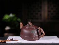 《君子竹》宜興紫砂壺工藝美術師手工紫泥泡茶壺茶具
